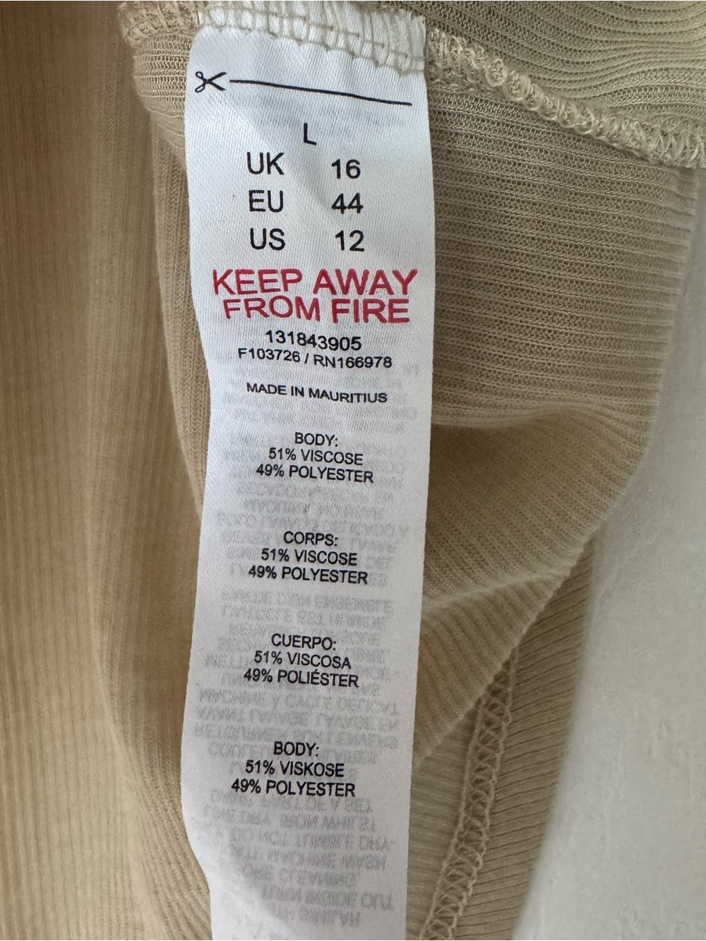 Topshop Neutral Ribbed Tank - Tan - Picture 4 of 4